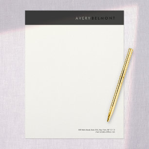 Professional Modern Simple Black Minimalist Custom Letterhead