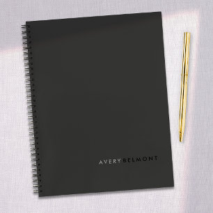Professional Modern Simple Black Minimalist Notebook