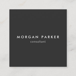 Professional Modern Simple Black Square Square Business Card