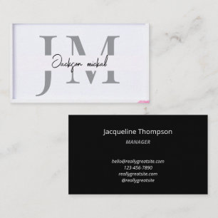 Professional Modern Simple Black & White Minimal Business Card