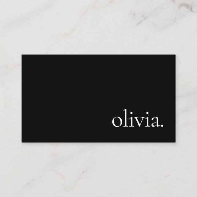 Professional Modern Simple Black White Minimalist Business Card (Front)