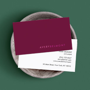 Professional Modern Simple Burgundy Minimalist Business Card
