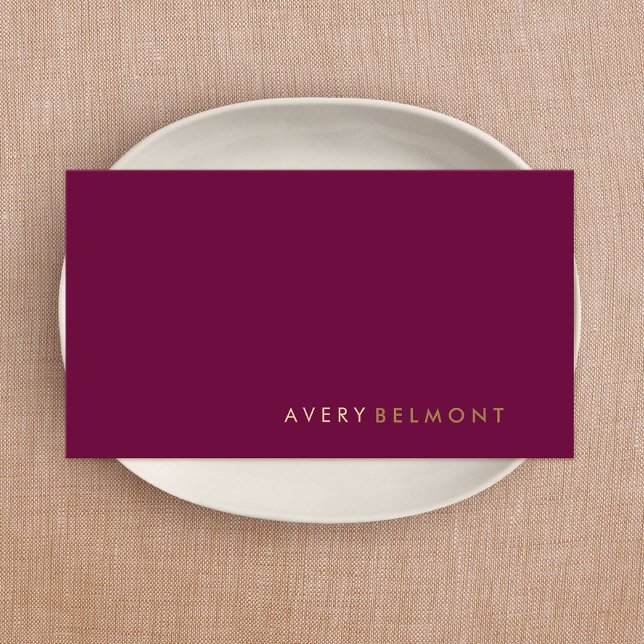 Professional Modern Simple Burgundy Minimalist Business Card (Creator Uploaded)