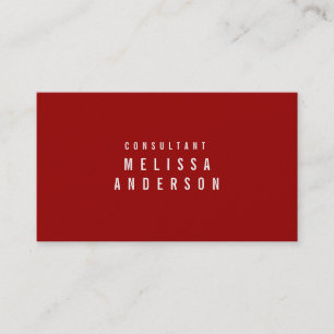 Professional Modern Simple Crimson Red Business Card
