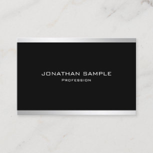 Professional Modern Simple Design Elegant Silver Business Card