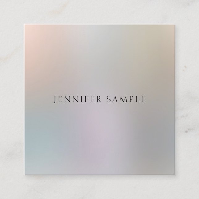 Professional Modern Simple Design Luxury Chic Square Business Card (Front)