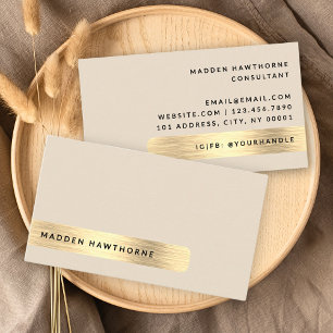 Professional Modern Simple Faux Gold Brushed Metal Business Card