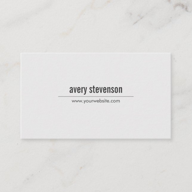 Professional Modern Simple Light Grey Minimalist Business Card (Front)