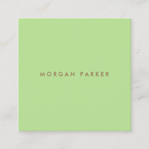 Professional Modern Simple Lime Green Square Business Card