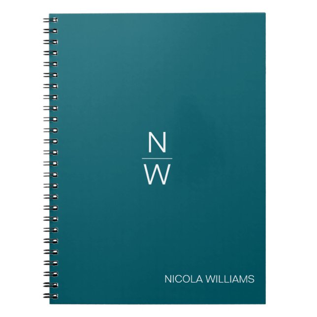 Professional Modern Simple Minimalist Dark Teal Notebook (Front)