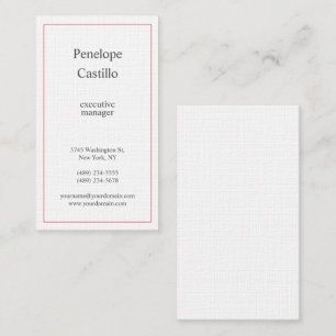 Professional Modern Simple Minimalist Red White Business Card