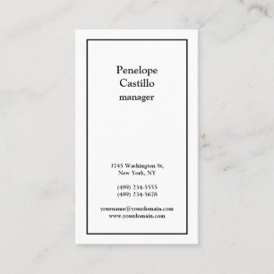 Professional Modern Simple Plain Black & White Business Card