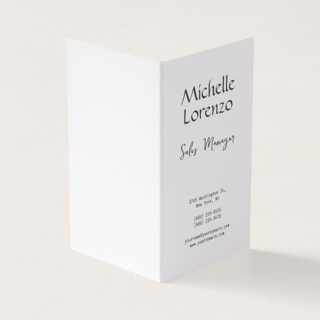 Professional Modern Simple Plain Black & White Business Card (Outside)