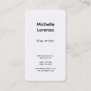 Professional Modern Simple Plain Black & White Business Card