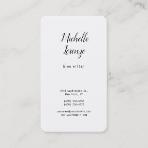 Professional Modern Simple Plain Black & White Business Card