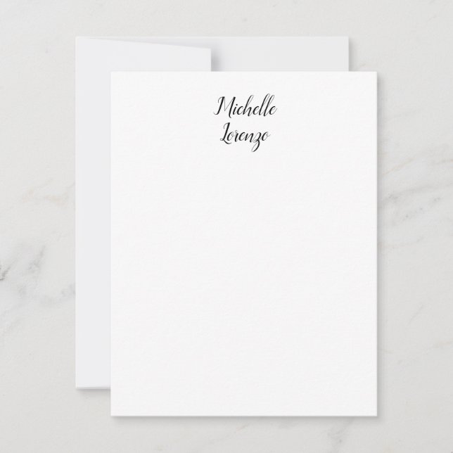 Professional Modern Simple Plain Black & White Card (Front)