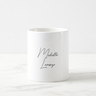 Professional Modern Simple Plain Black & White Coffee Mug