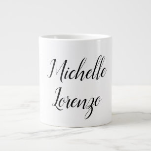 Professional Modern Simple Plain Black & White Large Coffee Mug