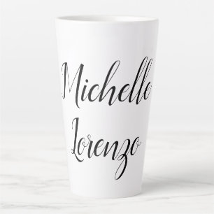 Professional Modern Simple Plain Black & White Latte Mug