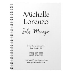 Professional Modern Simple Plain Black & White Notebook