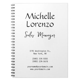 Professional Modern Simple Plain Black & White Notebook
