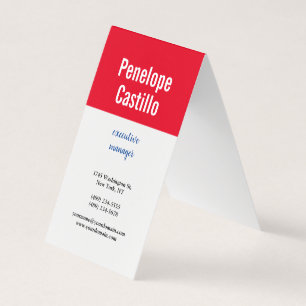 Professional Modern Simple Plain Blue Red White Business Card