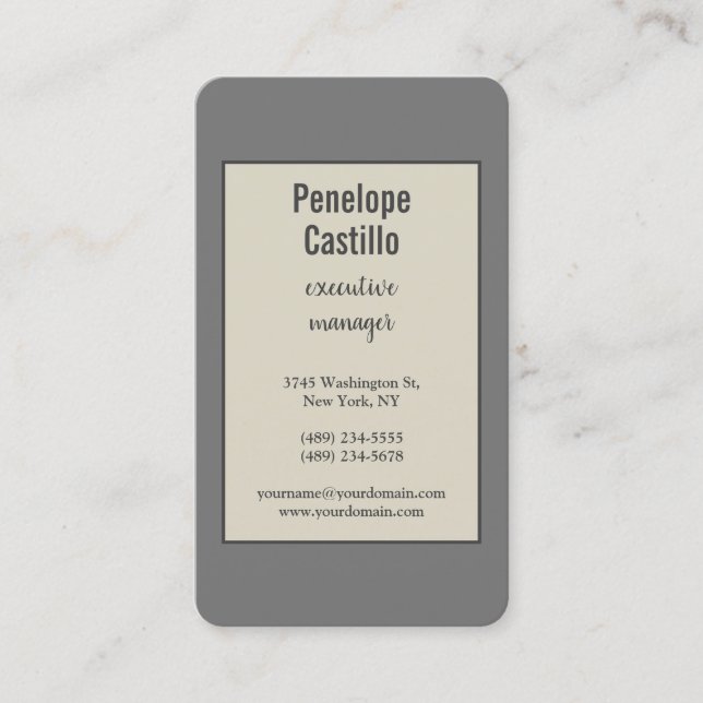 Professional Modern Simple Plain Business Card (Front)