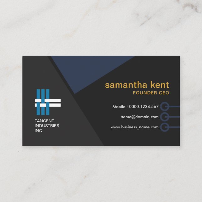 Professional Modern Simple Plain Geometric CEO Business Card (Front)