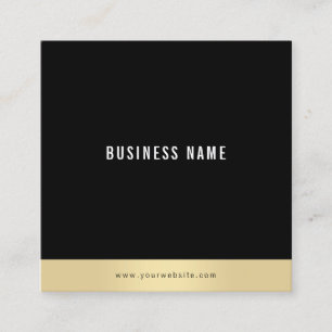 Professional Modern Simple Plain Gold Black White Square Business Card