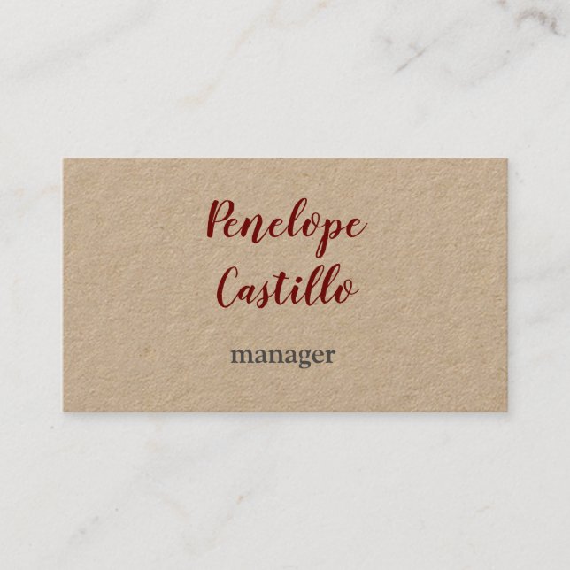 Professional Modern Simple Plain Handwritten Business Card (Front)