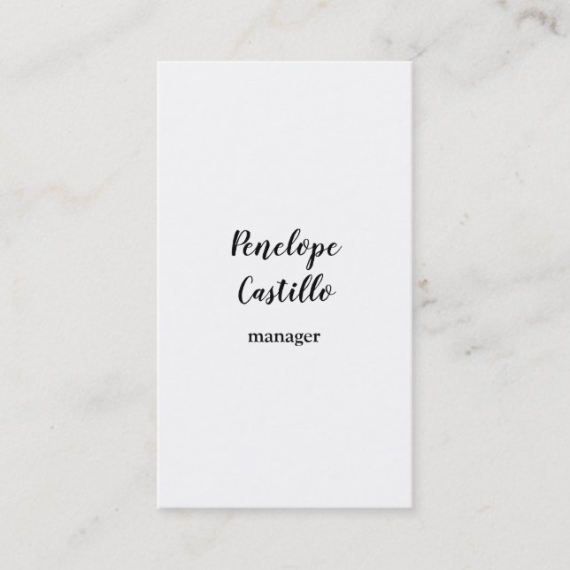 Professional Modern Simple Plain Handwritten Business Card (Front)