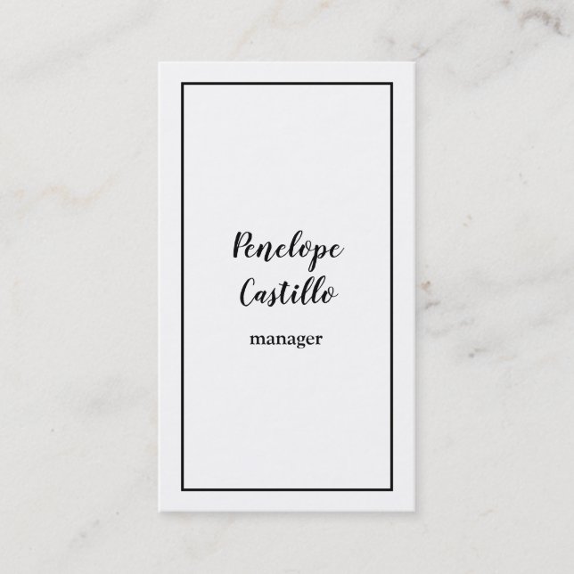 Professional Modern Simple Plain Handwritten Business Card (Front)