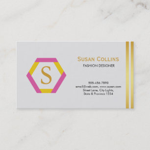 Professional Modern Simple Plain Logo Hexagon Business Card