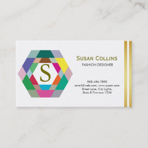 Professional Modern Simple Plain Logo Hexagon Business Card
