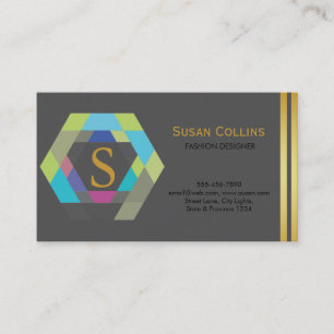 Professional Modern Simple Plain Logo Hexagon Business Card