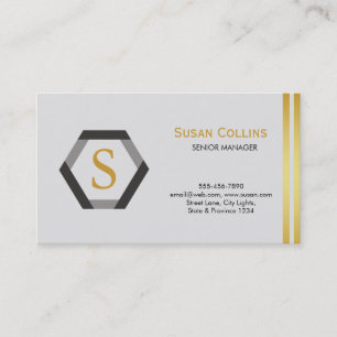 Professional Modern Simple Plain Logo Hexagon Business Card