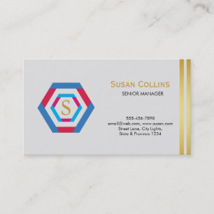 Professional Modern Simple Plain Logo Hexagon Business Card