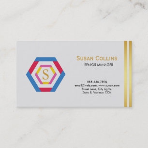 Professional Modern Simple Plain Logo Hexagon Business Card