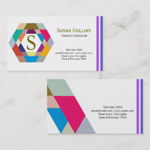 Professional Modern Simple Plain Logo Hexagon Business Card
