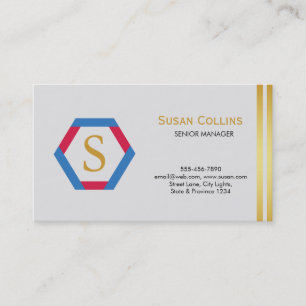 Professional Modern Simple Plain Logo Hexagon Business Card