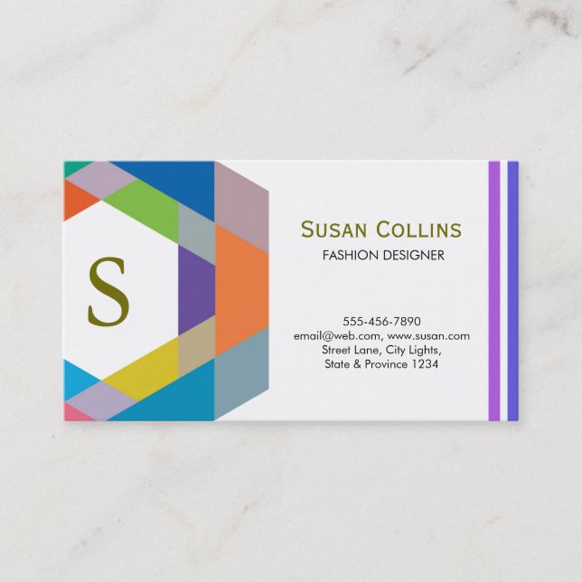 Professional Modern Simple Plain Logo Monogram Business Card (Front)