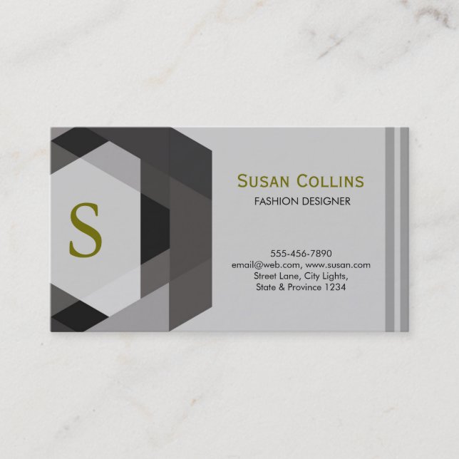 Professional Modern Simple Plain Logo Monogram Business Card (Front)