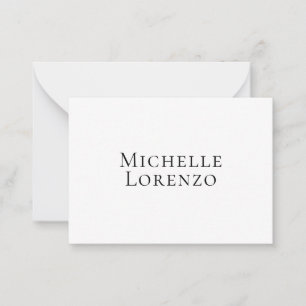 Professional Modern Simple Plain Name Black White Card