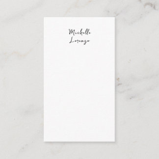 Professional Modern Simple Plain Name Black White Enclosure Card