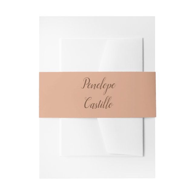 Professional Modern Simple Plain Tumbleweed Colour Invitation Belly Band (Front Example)