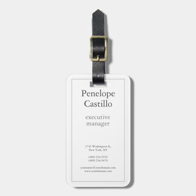 Professional Modern Simple Plain Vacation Baggage Luggage Tag (Front Vertical)