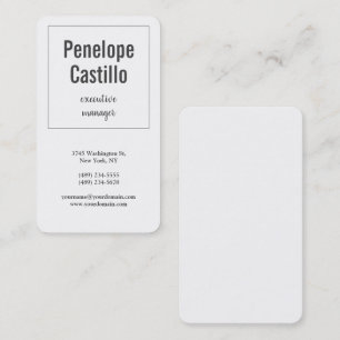 Professional Modern Simple Plain White Business Card