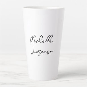 Professional Modern Simple Plain Your Name Latte Mug