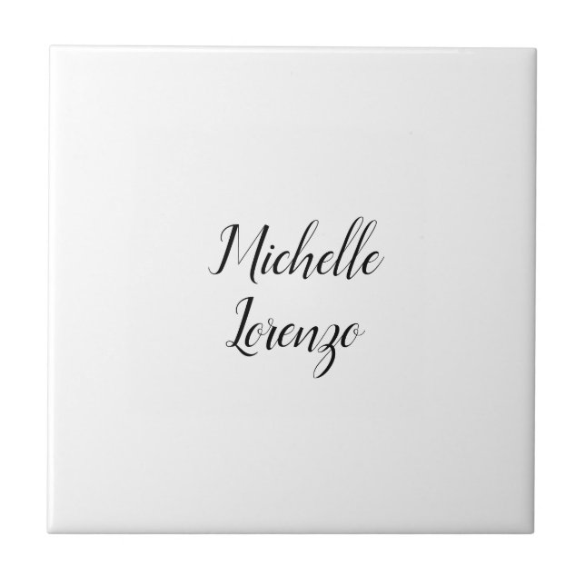 Professional Modern Simple Plain Your Name Tile (Front)