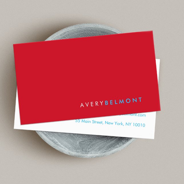 Professional Modern Simple Red Minimalist Business Card (Creator Uploaded)